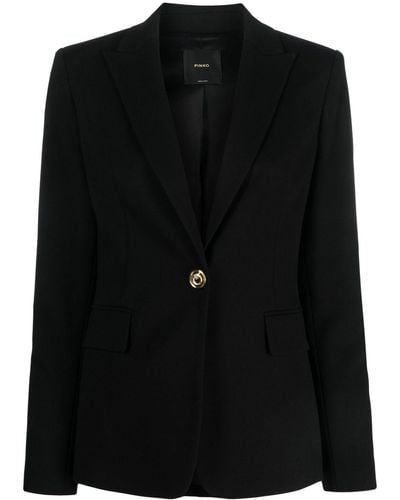 Pinko Single-breasted Button Blazer - Black