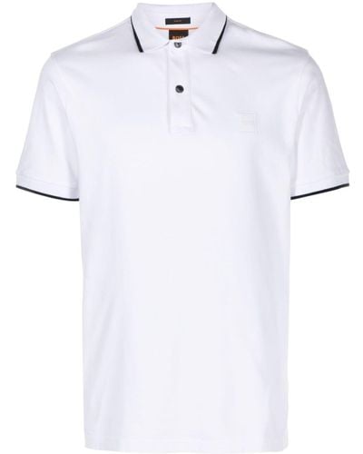 BOSS コントラストトリム ポロシャツ - ホワイト