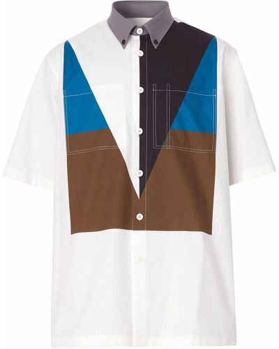 Burberry Overhemd Met Geometrische Print - Wit