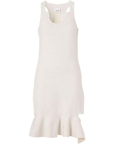 Burberry Kleid mit Volant-Saum - Weiß