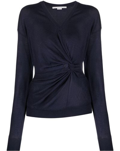 Stella McCartney Gathered Knitted Top - Blue
