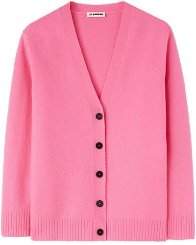 Jil Sander V-neck Wool Cardigan - Pink