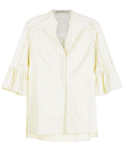 Martha Medeiros Pandora Lace-trim Shirts - Yellow