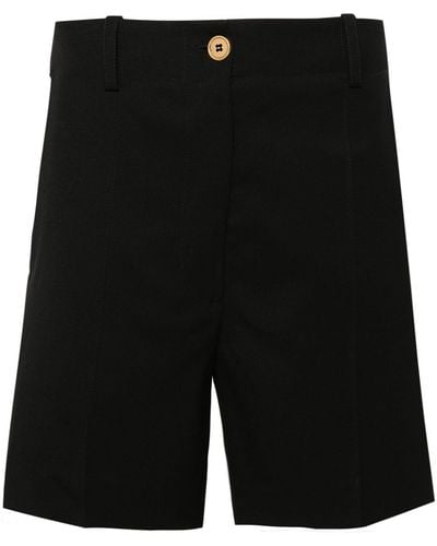 Patou High Waist Geplooide Shorts - Zwart