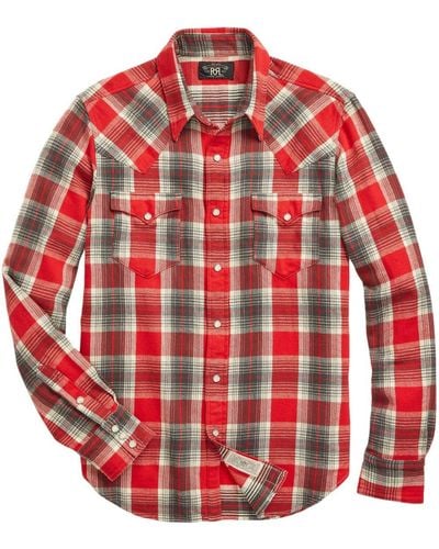 RRL Plaid Cotton-flannel Shirt - Red