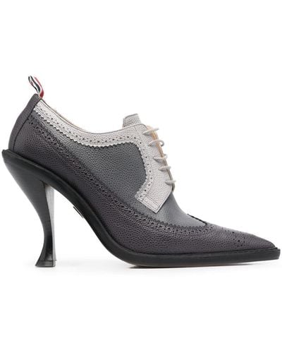 Thom Browne Pointed Brogue Court Shoes - Grey
