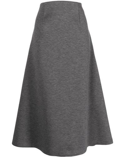 Enfold High-waist Midi Skirt - Gray