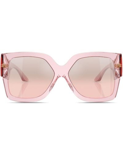 Versace Greca-plaque Oversized-frame Sunglasses - Pink