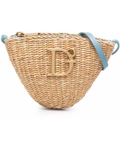 DSquared² Straw-woven Mini Bag - Brown