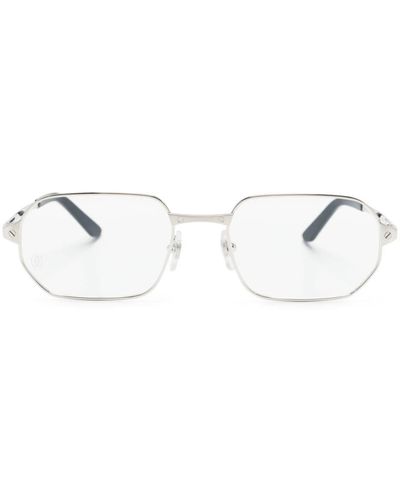 Cartier Zweifarbige Brille mit eckigem Gestell - Weiß