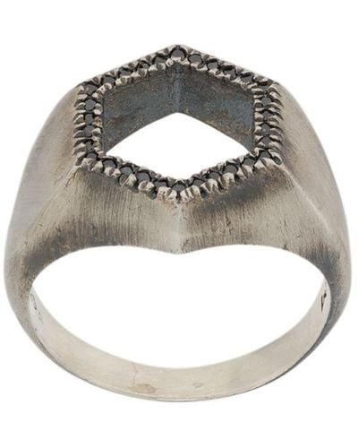 M. Cohen Open Hexagonal Ring - Metallic