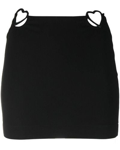 Nensi Dojaka Heart Cut-out Detail Miniskirt - Black
