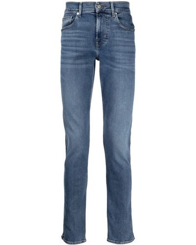7 For All Mankind Tapered-Jeans mit Logo-Patch - Blau