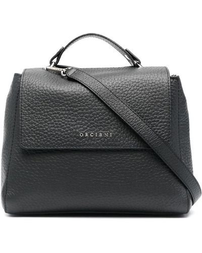 Orciani Grained Leather Crossbody Bag - Black