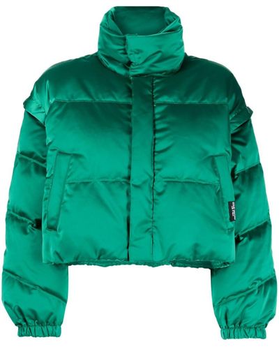 Izzue Logo-patch Quilted Padded Jacket - Green