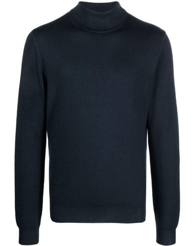 Boglioli Roll-neck Virgin-wool Jumper - Blue