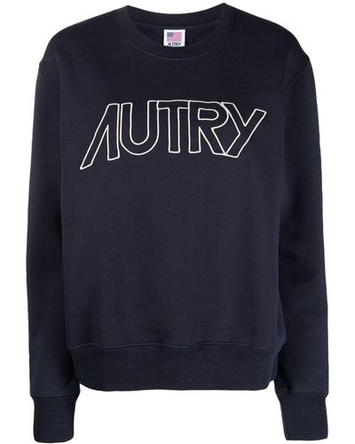 Autry Logo-embroidered Cotton Jumper - Blue
