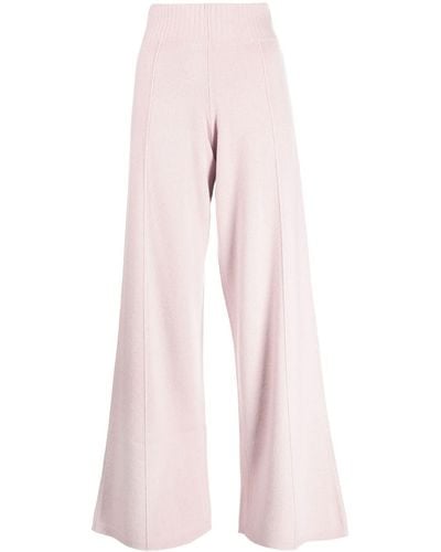 Pringle of Scotland High-waisted Knitted Trousers - Pink