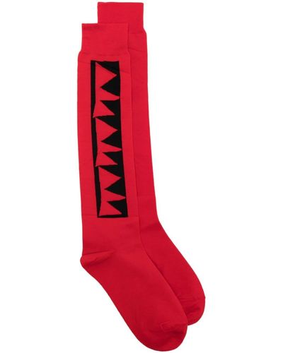 Comme des Garçons Patterned Intarsia-knit Cotton Socks - Red