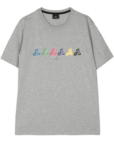 PS by Paul Smith Cycle Organic Cotton T-shirt - Grey