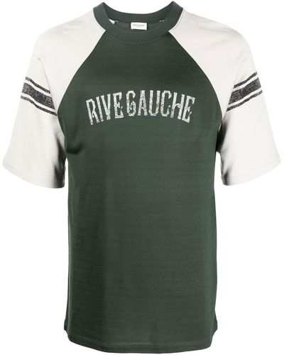 Saint Laurent Camiseta Rive Gauche Raglan - Blanco