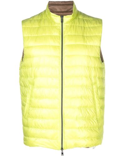 Herno Quilted Reversible Down Gilet - Yellow