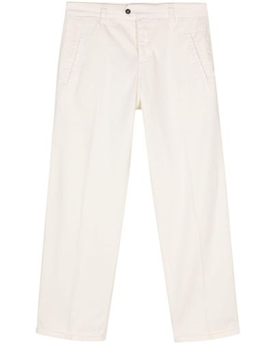 PT Torino Herringbone Straight-leg Trousers - White