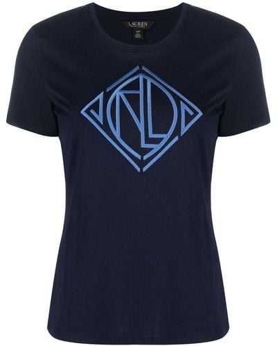 Lauren by Ralph Lauren Katlin T-Shirt mit Logo-Print - Blau