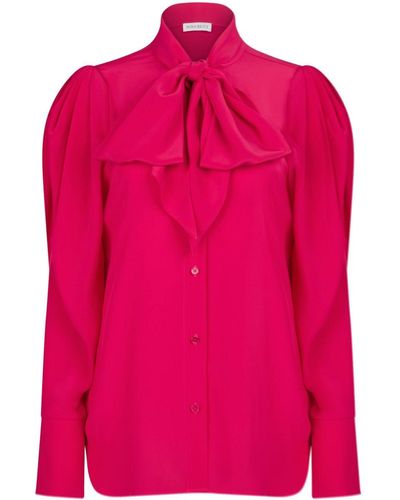 Nina Ricci Tie-neck Silk Blouse - Pink