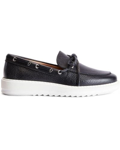 Giuseppe Zanotti Alfred Grained-leather Boat Shoes - Grey