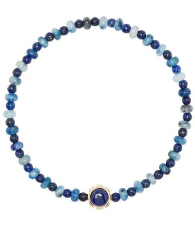 Luis Morais 14kt Yellow Gold Gemstone Bead Bracelet - Blue