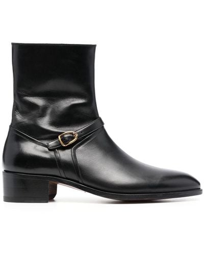 Tom Ford Buckle-embellished Ankle Boots - Black