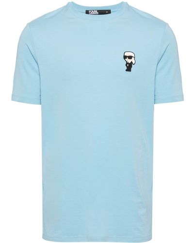 Karl Lagerfeld Logo-print cotton T-shirt - Blau