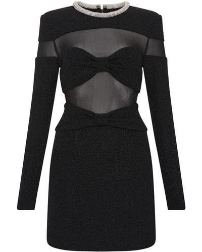 Rebecca Vallance Simone Semi-doorzichtige Mini-jurk - Zwart