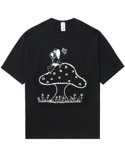 WESTFALL Graphic-print Cotton T-shirt - Black