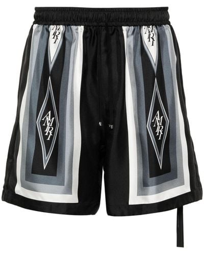 Amiri Diamond Shorts aus Seide - Schwarz