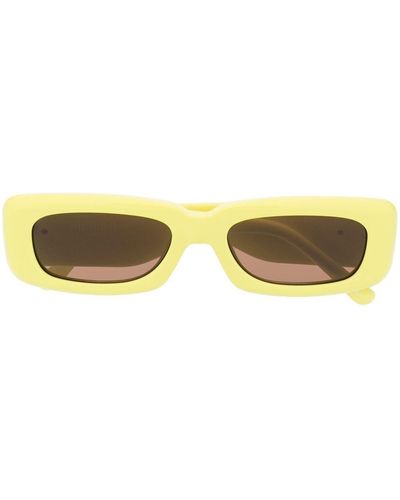 The Attico Gafas de sol Marfa mini con montura rectangular - Amarillo