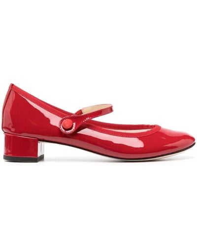 Repetto Lio Mary Jane 35mm Leather Pumps - Red