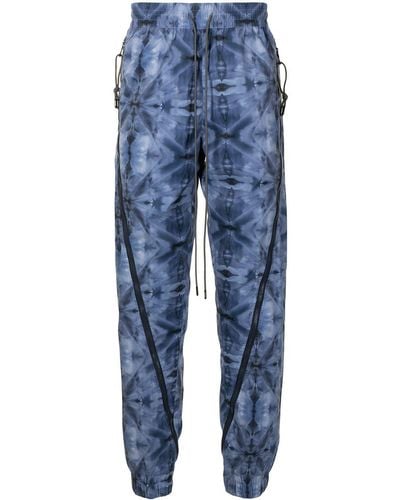 Mostly Heard Rarely Seen Kaleidoscope Zipped jogging Pants - Blue