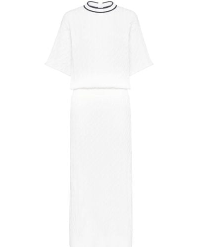 Brunello Cucinelli Kleid mit Zopfmuster - Weiß