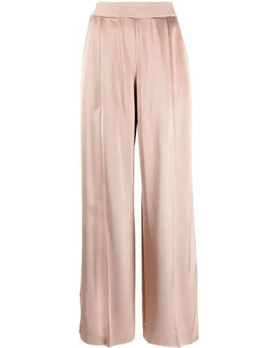 Stine Goya Pantalon Ciara à taille logo - Rose