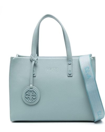 V73 Elara Logo-lettering Tote Bag - Blue