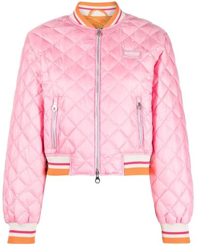 Duvetica Veste bomber à matelassage losanges - Rose