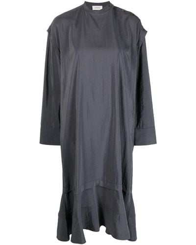 Lemaire Silk-blend Midi Dress - Gray