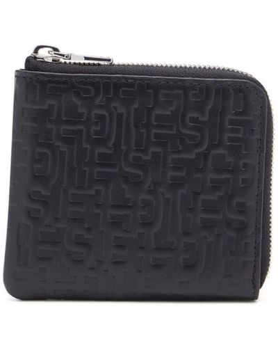 DIESEL Pc Monogram Leather Wallet - Black