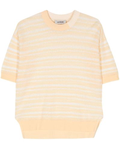 Aeron Nimble Striped Knitted T-shirt - Natural