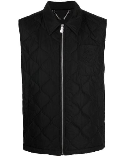 Billionaire Embroidered Quilted Gilet - Black
