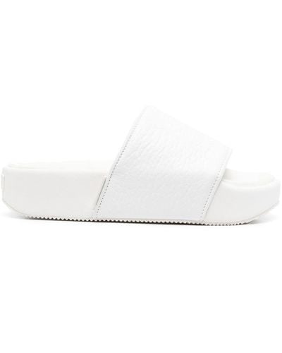 Y-3 Calf-leather Slides - White