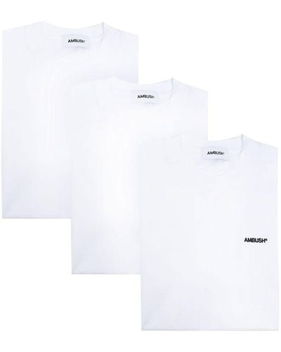 Ambush Drie T-shirts Met Geborduurd Logo - Wit