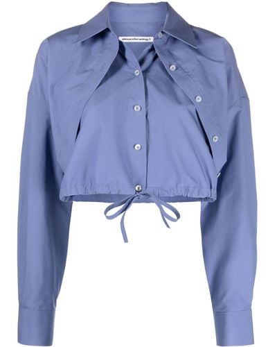 Alexander Wang Cropped Layered Shirt - Blue